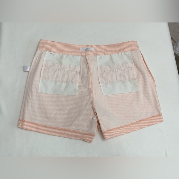 LOFT PINSTRIPED COTTON SHORTS - SZ 10 - Picture 8 of 8